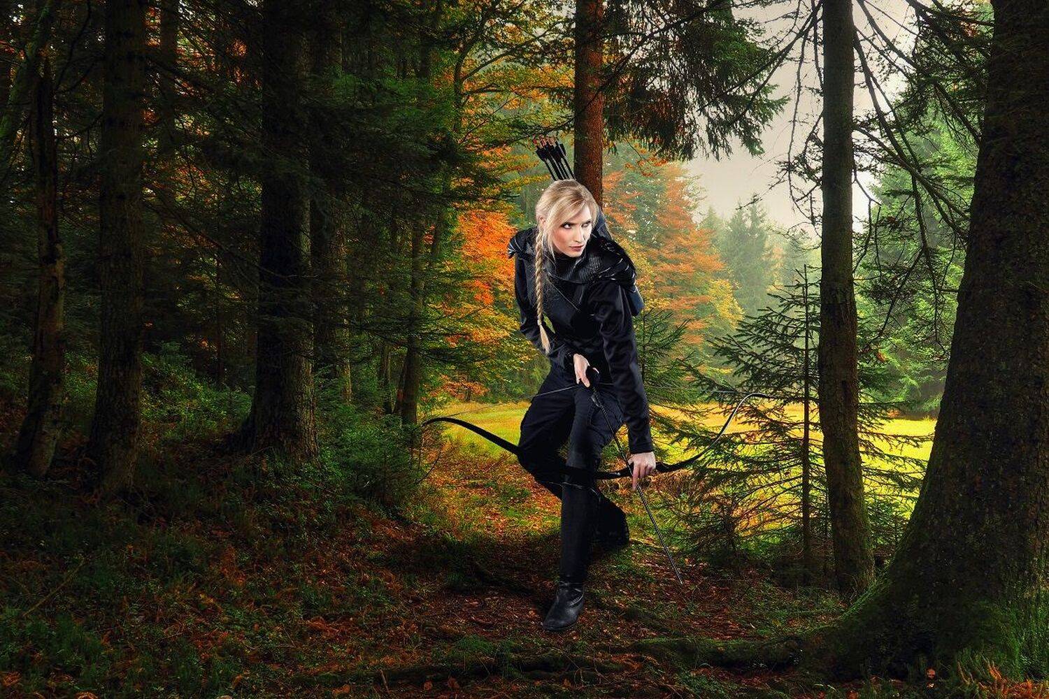 девушка, лес, Sergii Vidov