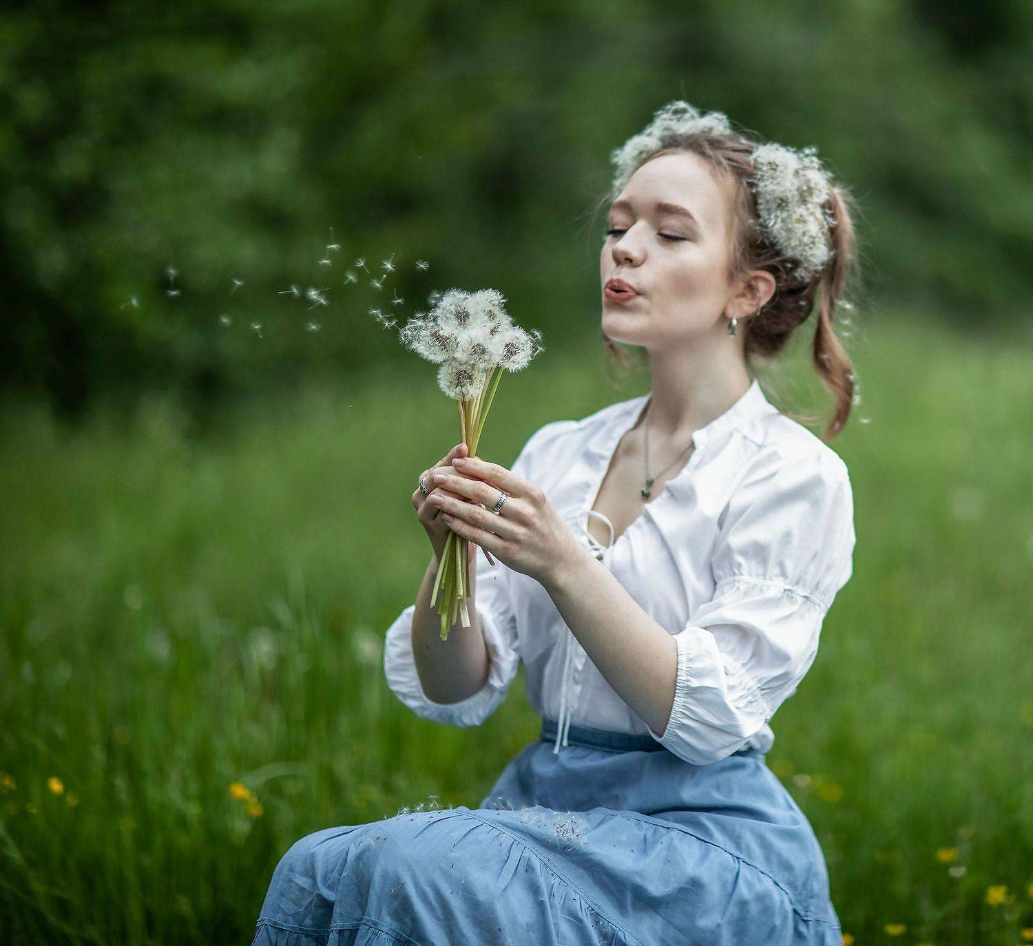 девушка,одуванчики,лето, красота, girl, beautiful, flowers, summer, nature, Юлия Стукалова