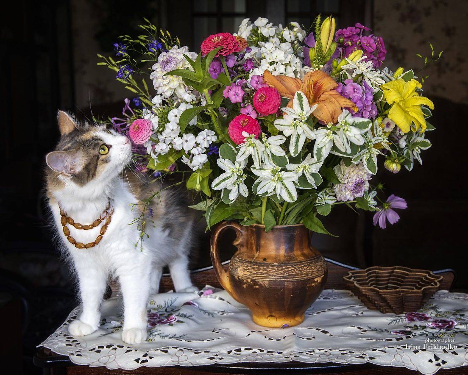 натюрморт, цветы, котонатюрморт, кошки, букеты,, Приходько Ирина