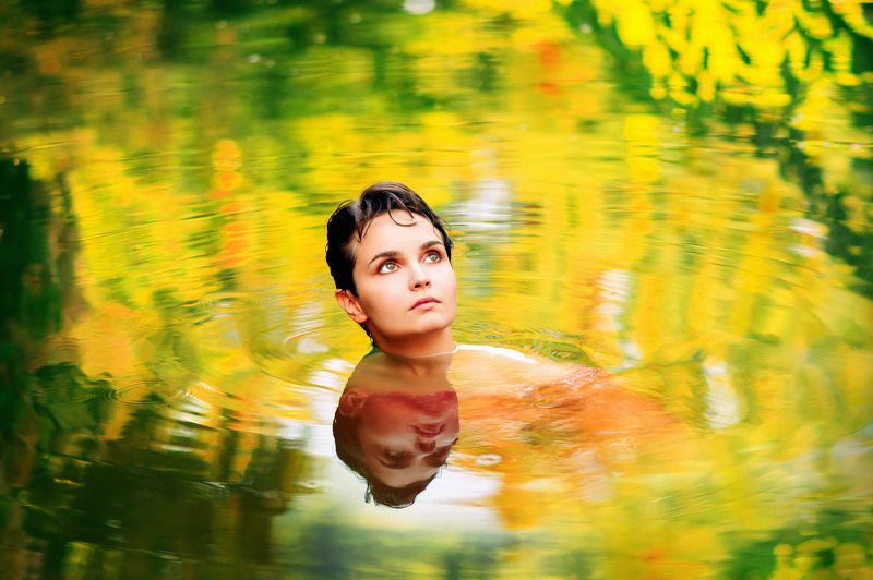 girl, big eyes, nature, close up, девушка, природа, большие глаза, water, вода K фото превью