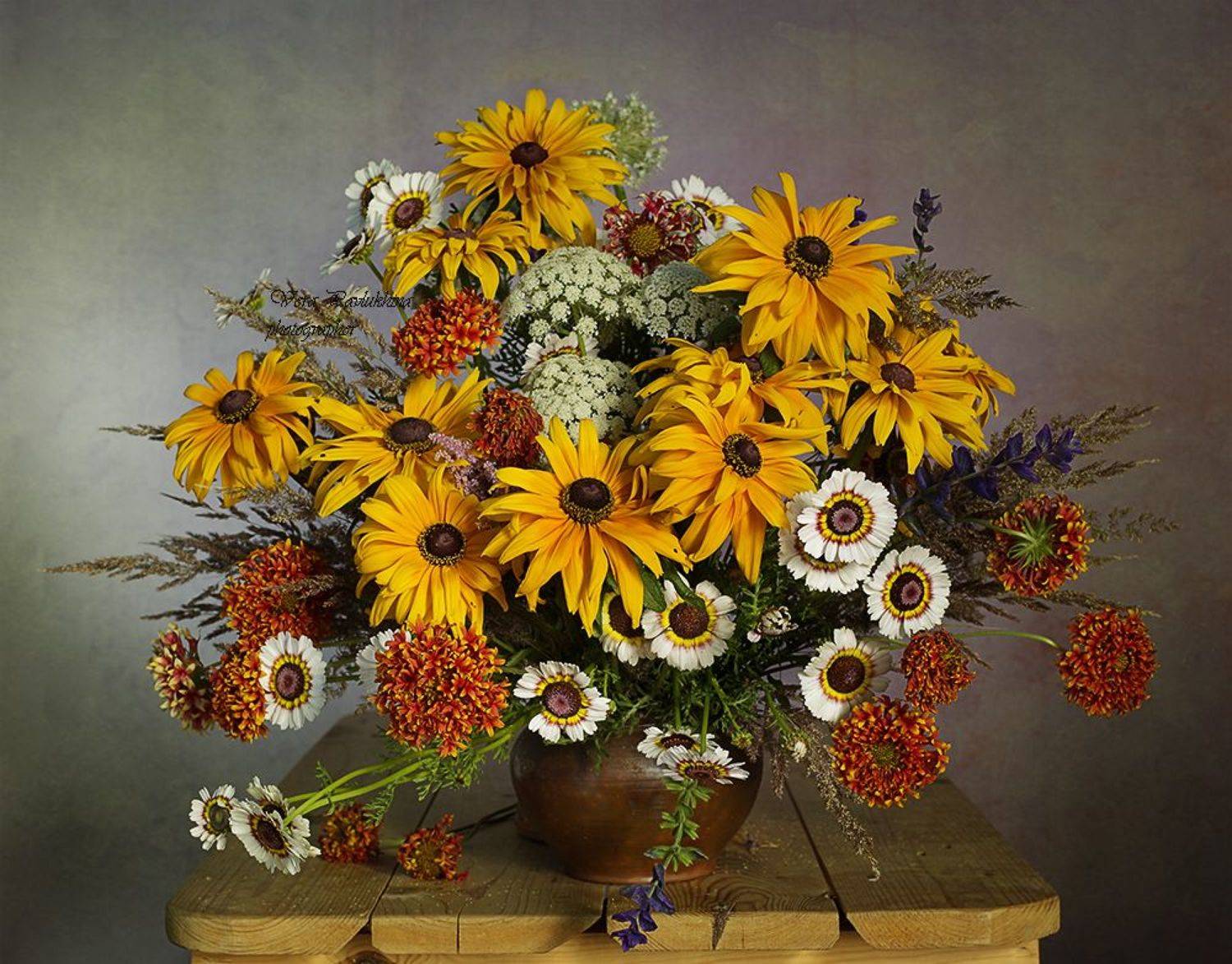 натюрморт, вера павлухина, рудбекия, цветы,, Вера  Павлухина