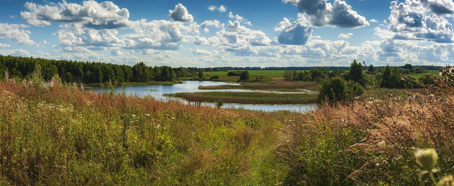 россиия, пейзаж,природа,река,поля,лето,небо, Павел Ныриков