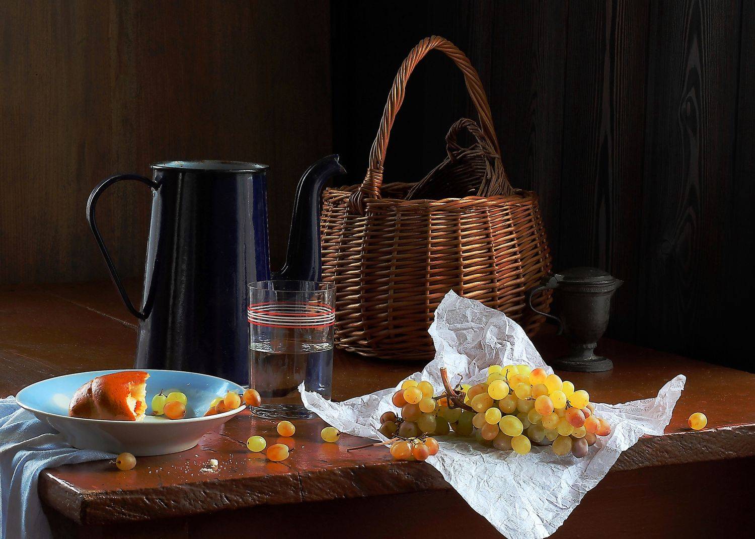 натюрморт, фотонатюрморт, осень, виноград, булочка,  наталья казанцева, still life, Наталья Казанцева