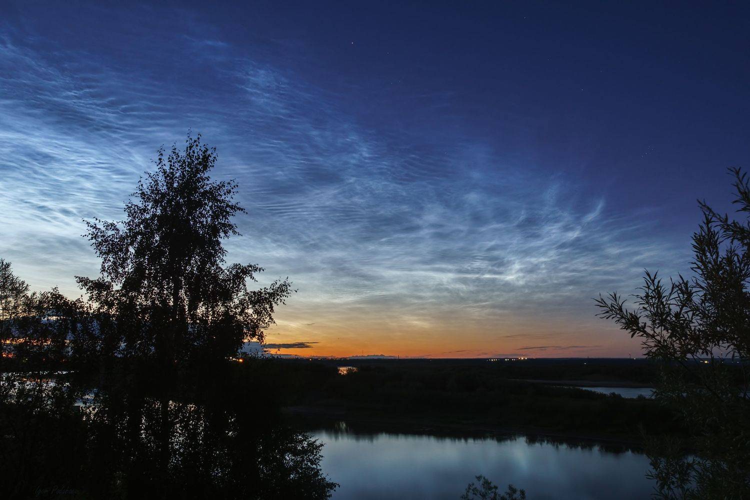 серебристые облака, печора, ночь, Игорь Подобаев