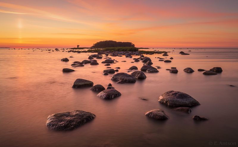 пейзаж, природа, море, эстония, закат, балтийское море, elvis antson Дорожка на остров фото превью