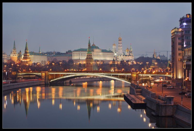 Кремль, Москва, Мост, Осень, Патриарший, Рассвет, Река про фотографию, которая... фото превью