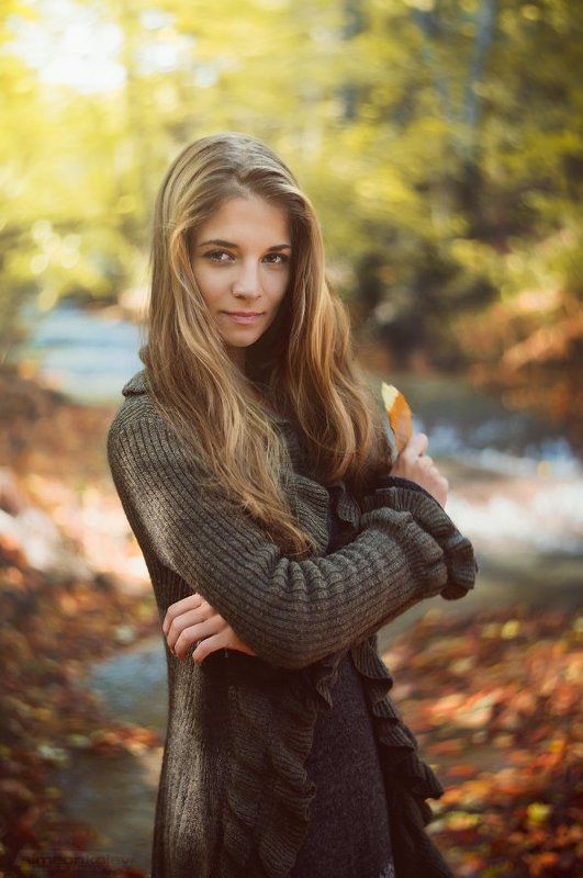 Девушка, Осень, Портрет, Река Батова Aни фото превью