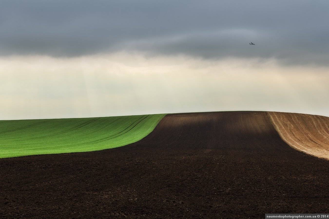 волны,	осень,	пейзаж,	поле, чехия,	южная моравия, Александр Науменко