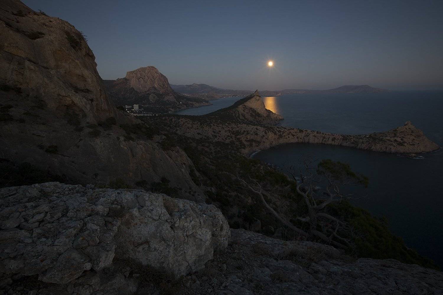 пейзаж., море., ночь., луна., крым., берег., Сергей Шульга