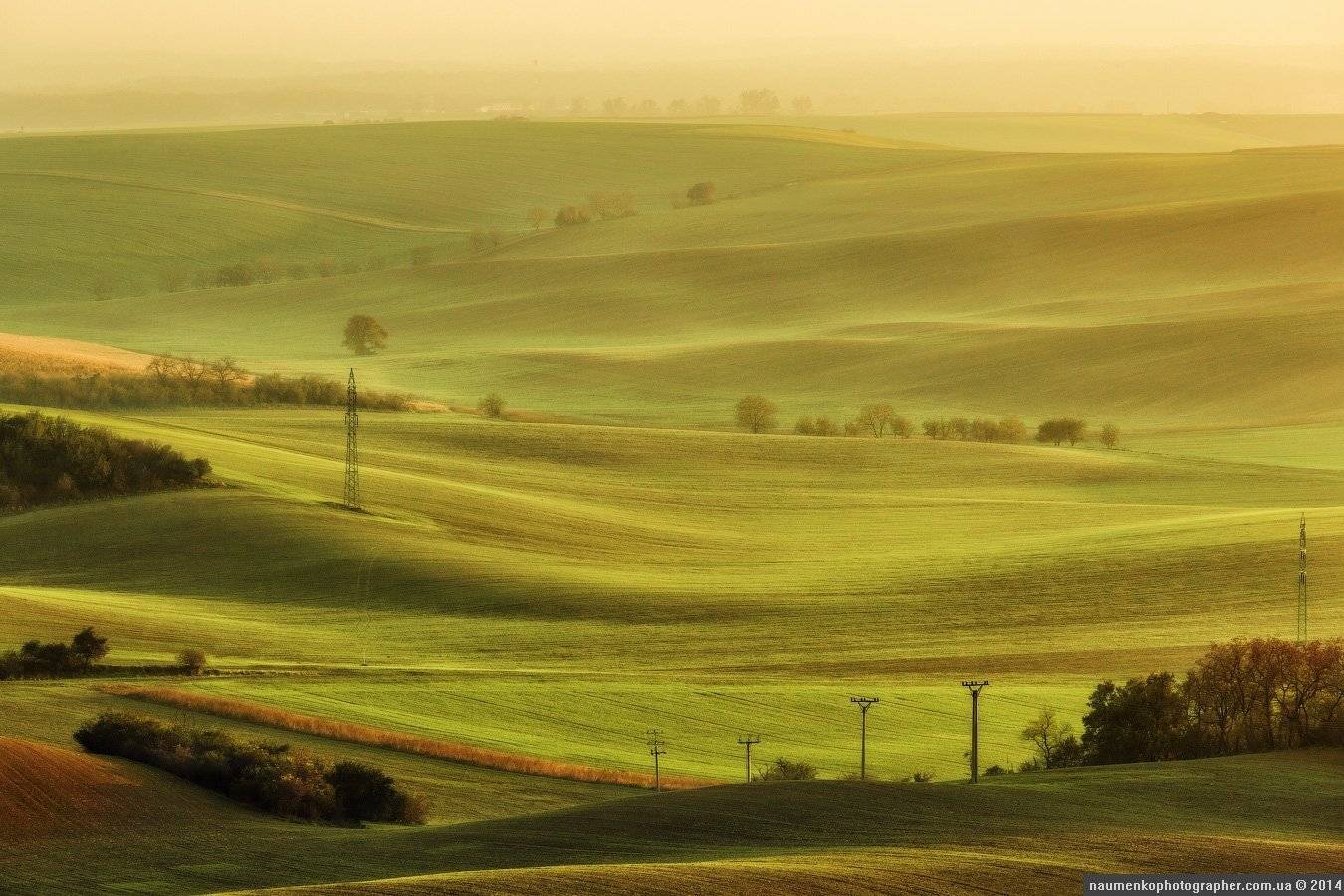 волны,	осень,	пейзаж,	поле, чехия,	южная моравия, Александр Науменко