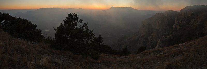 демерджи, крым, осень, закат, горы Закат на Демерджи фото превью