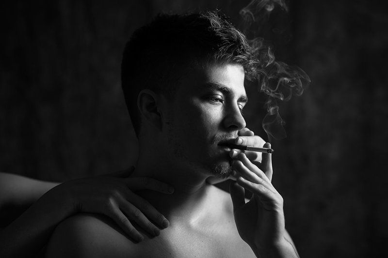 Дым, Мужчина, Портрет, Сигареты, Эротика I Love You Golden Blue фото превью