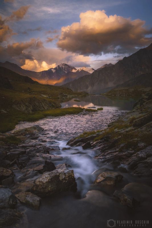 алтай, горный алтай , аккем, пейзаж, горы, долина семи озер Вечер в долине фото превью