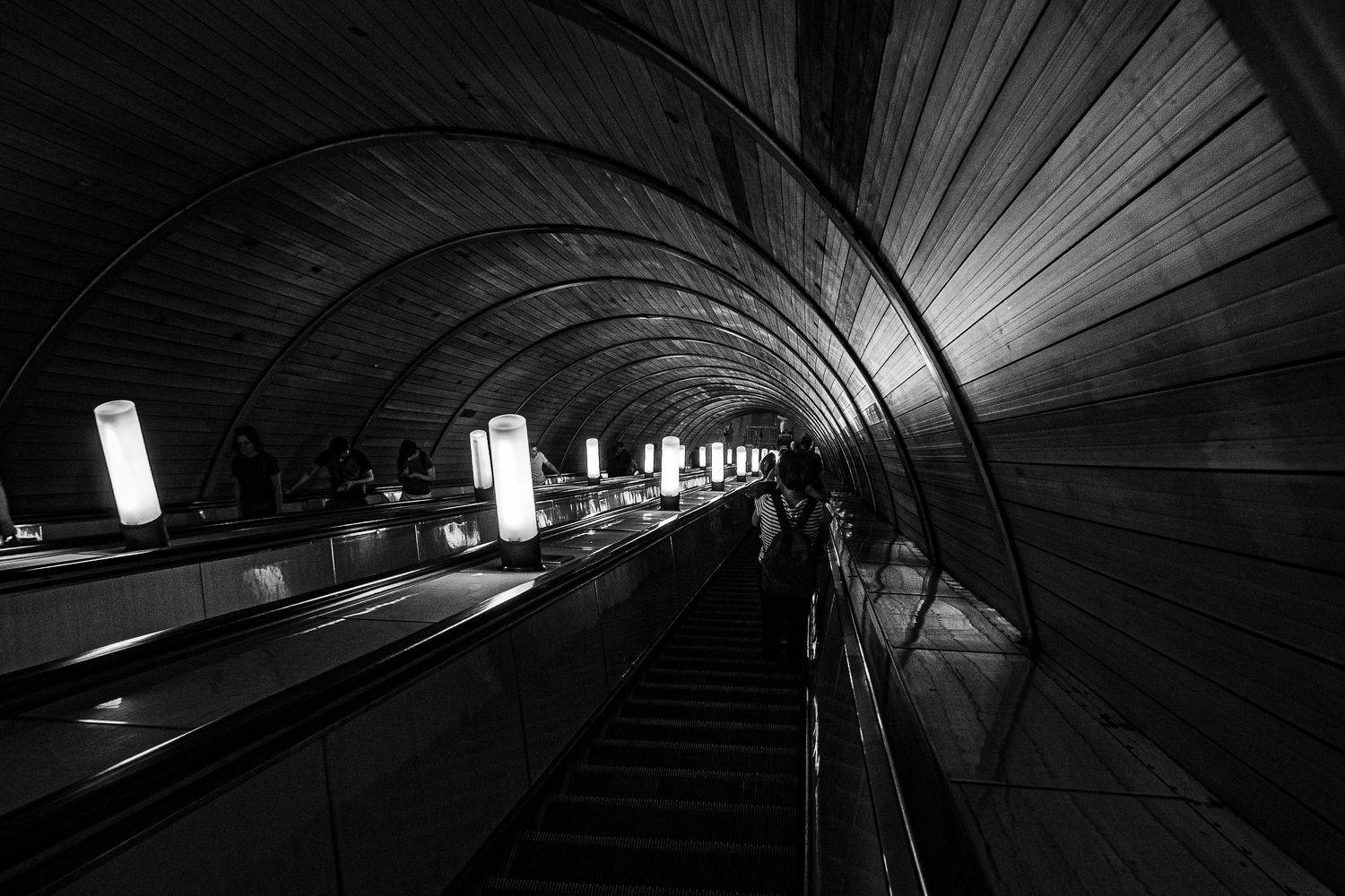 метро, эскалатор, стрит, чб, чернобелое, Алексей Школдин