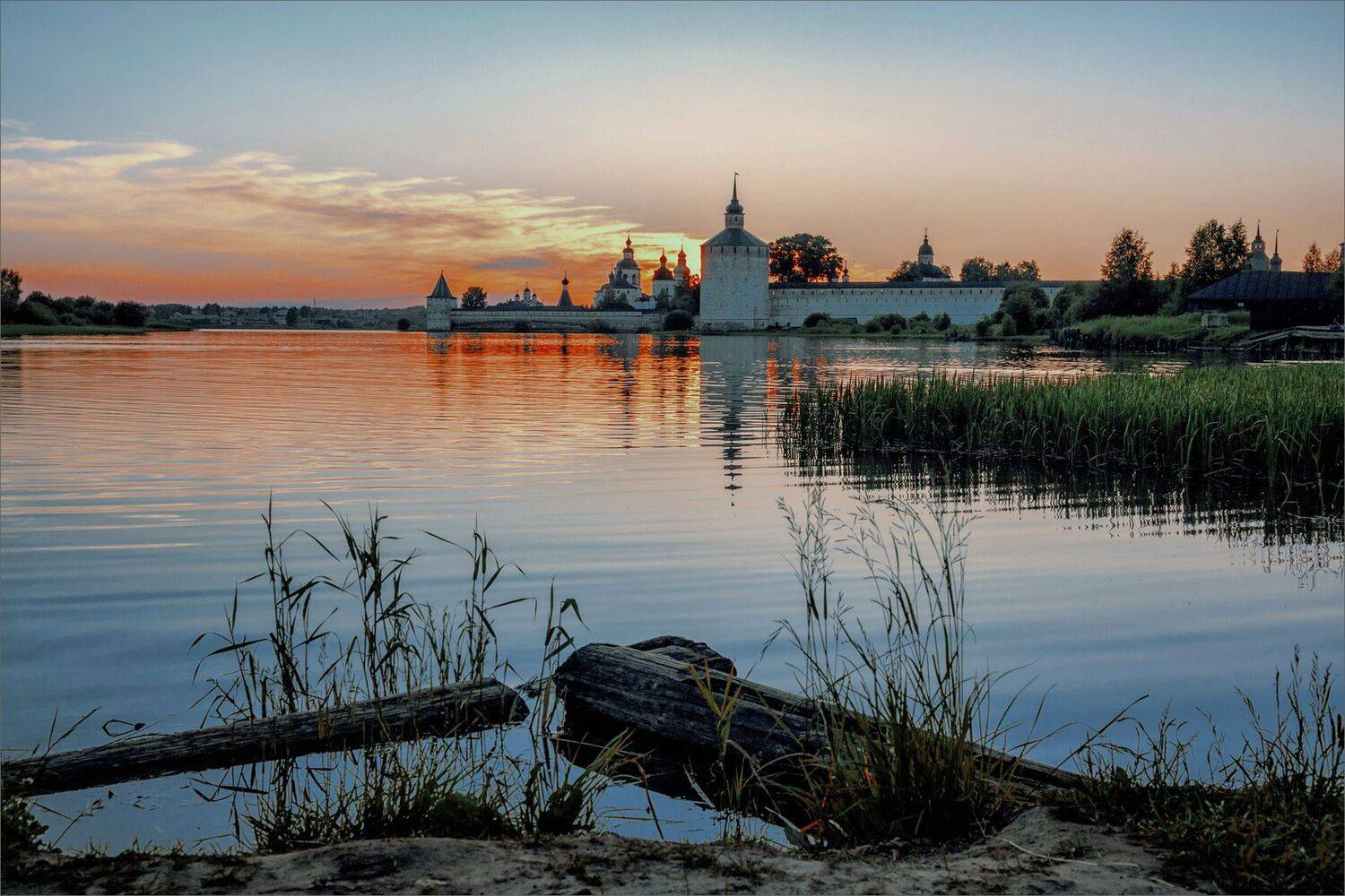 пейзаж, архитектура, монастырь, озеро, лето, вечер, свет, цвет, александр никитинский., Никитинский Александр