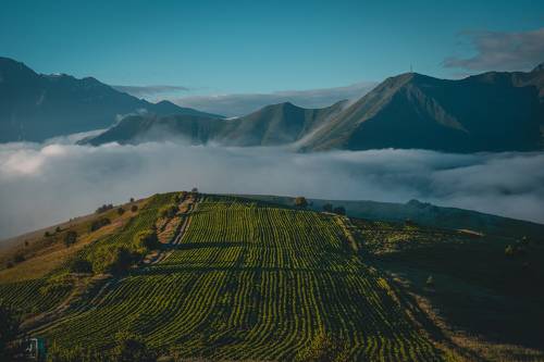 Sunrise in the North Ossetia.