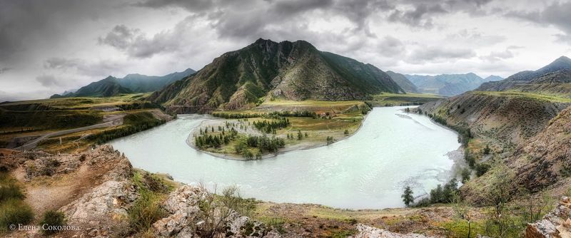 чуя, катунь, алтай, летний пейзаж Слияние рек фото превью