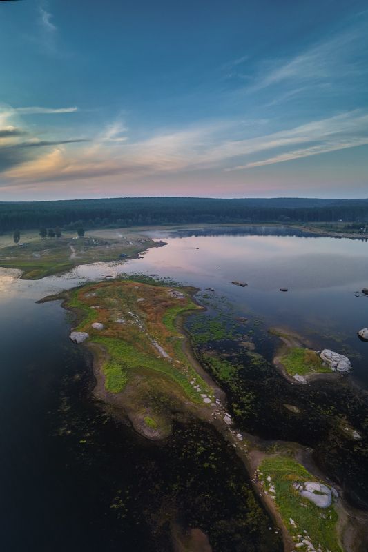 озеро камни урал пейзаж утро остров туман Уральско еутро фото превью