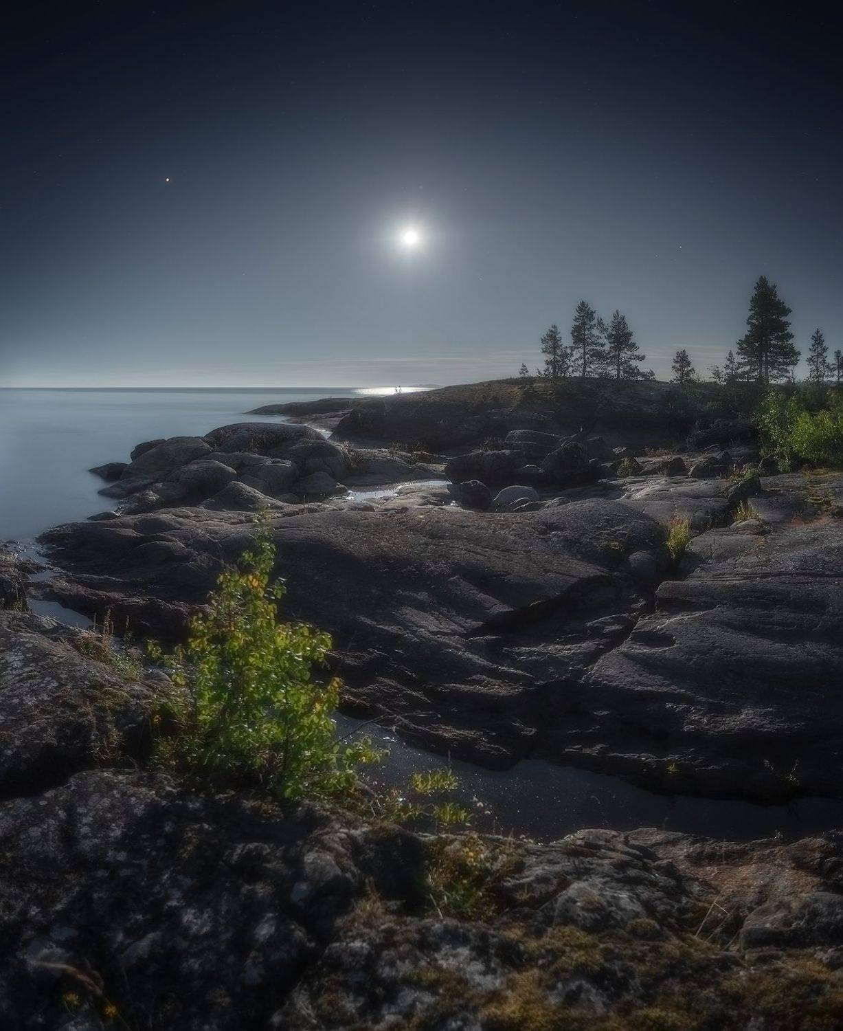 ладога, карелия, шхеры, ночь, луна, Марголин Алексей