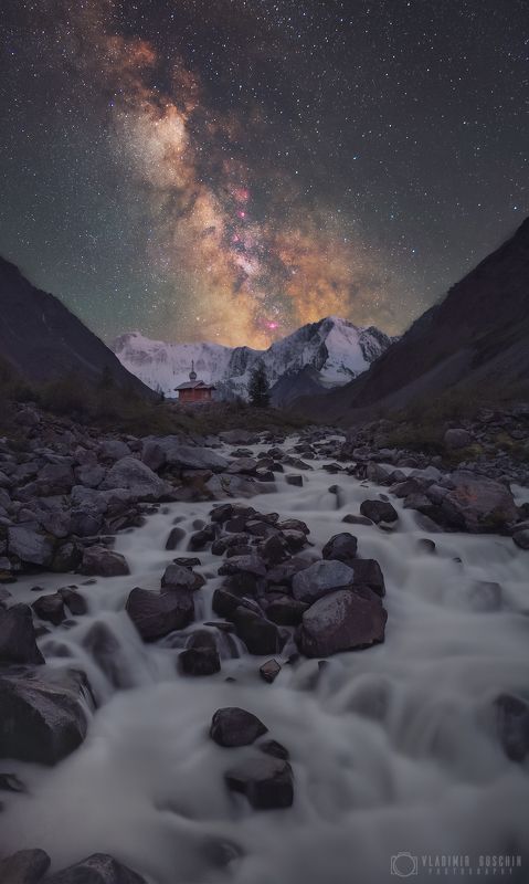 млечный путь, астрофотография, ночь, алтай, горный алтай, белуха, часовня, аккем Сны Белухи фото превью