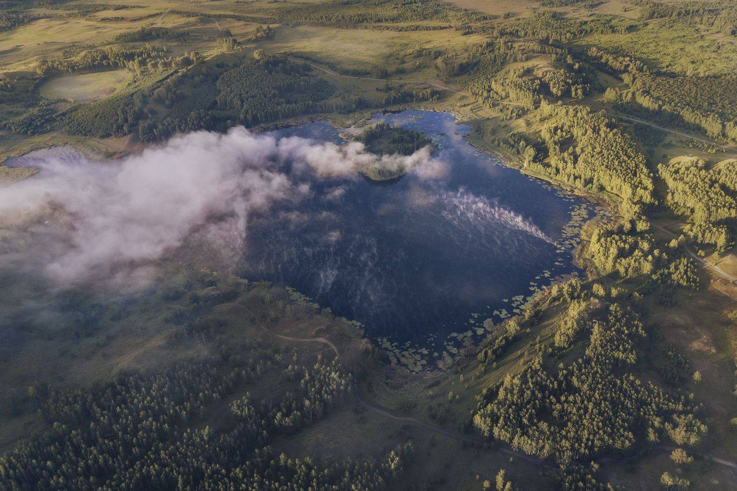 башкирия, утро, туман, озеро, лето, Ирина Абатурова