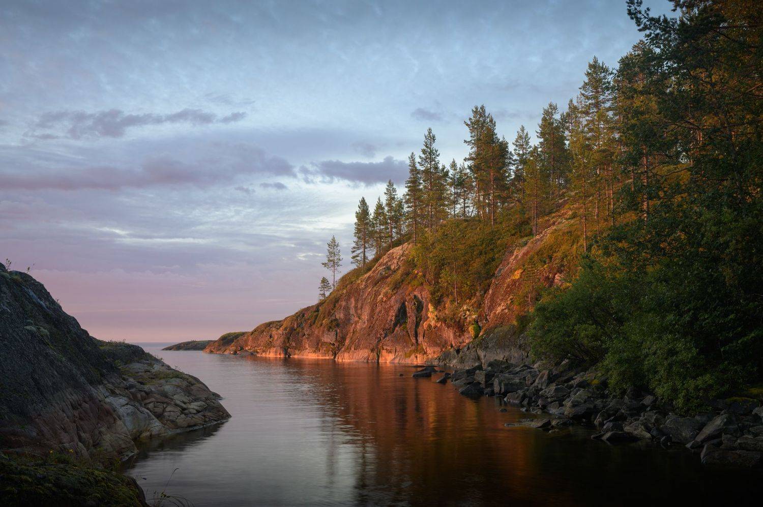 ладога, карелия, острова, шхеры, бухта, рассвет, ладожские шхеры,, Роман Фабричный