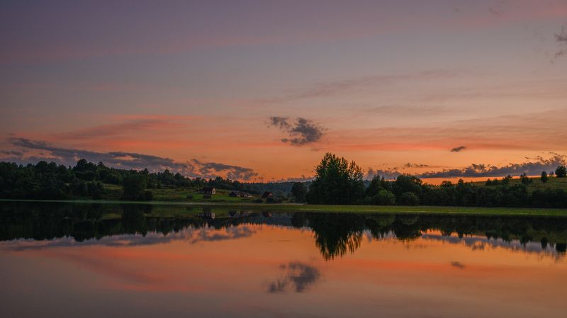 Сиреневый закат фото превью