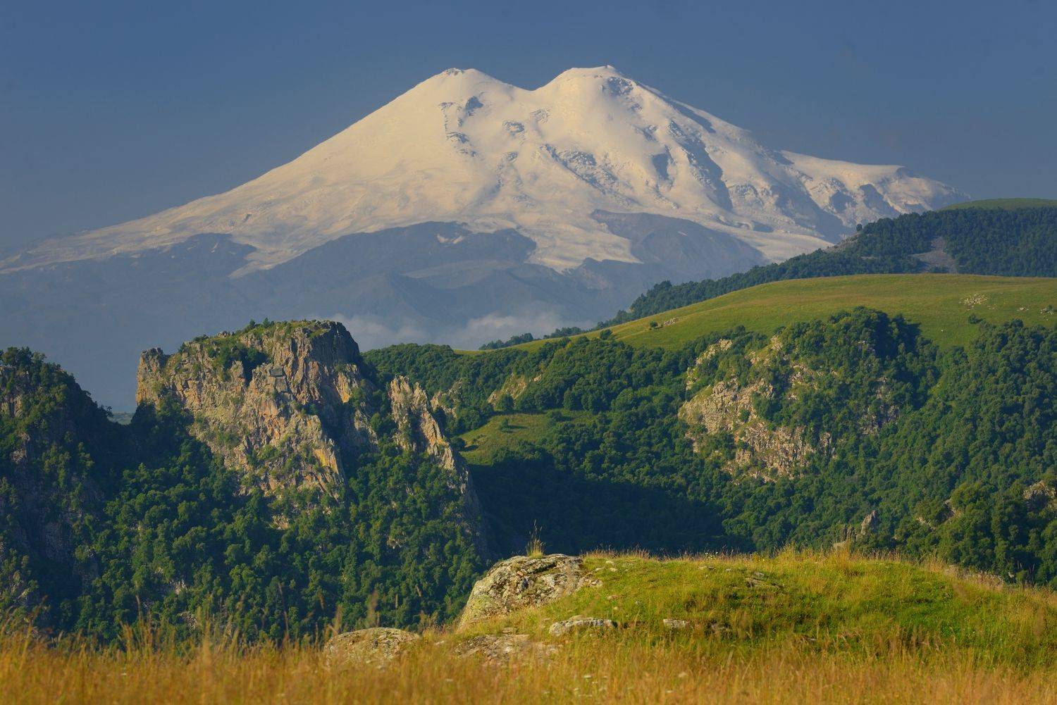 горы лето утро кавказ эльбрус, Александр Жарников