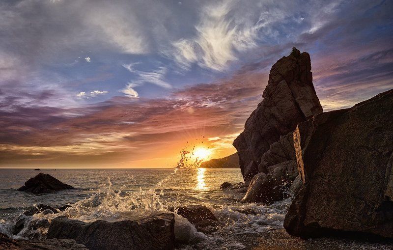 Coloring of the sunset фото превью