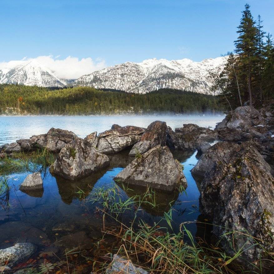 Горы, Озеро, Пейзаж, Природа, Снег, Александр Удовиченко