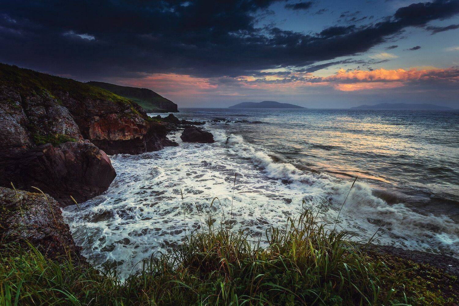 Вечер, Лето, Море, Скалы, Андрей Кровлин