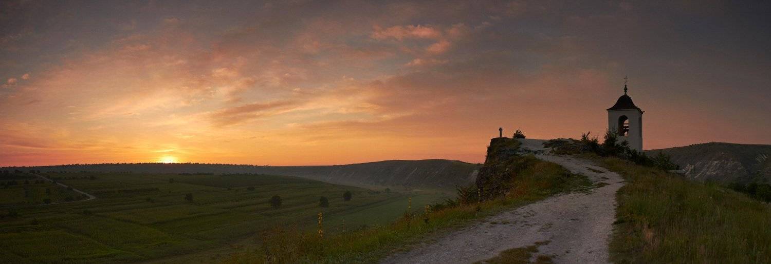 Молдавия, Монастырь, Панорама, Рассвет, Старый орхей, Утро, White