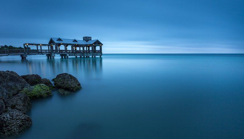 Blue, Clouds, Emotion, Long exposure, Ocean, Pier, Sky clouds *** фото превью