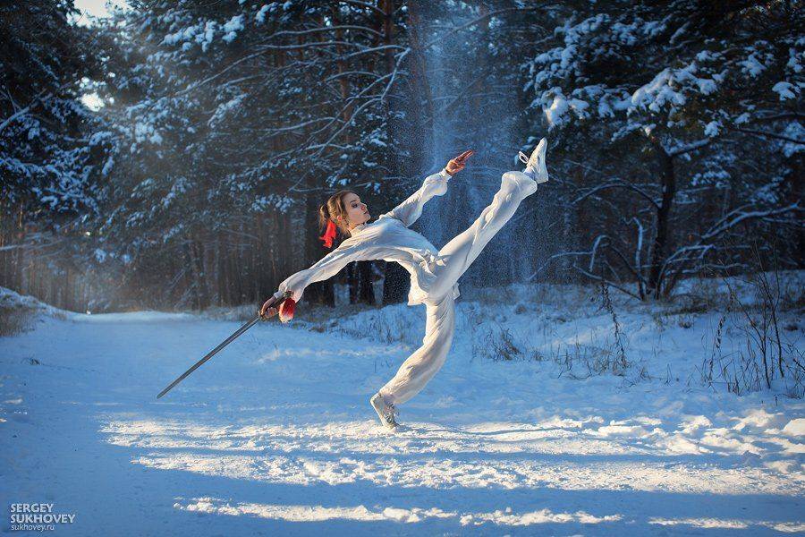 Боевые искусства, Жара, Жарко, Зимний лес, Кунфу, Лед, Меч, Новосибирск, Сибирь, Снег, Ушу, Холод, Сергей Суховей