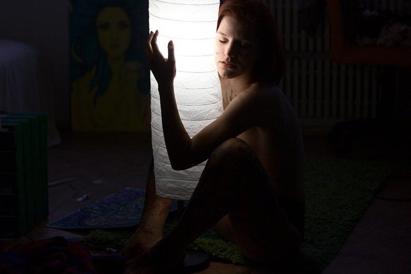 550D, Canon, Белыйлый, Девушка, Кенон, Лампа, Портрет, Фото, Фотография Лампа фото превью