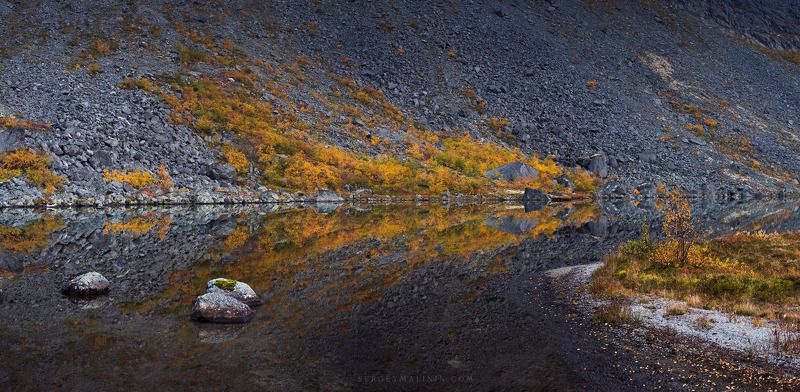 autumn, khibiny, mountains, горы, кольский, осень, хибины В тишине озера фото превью