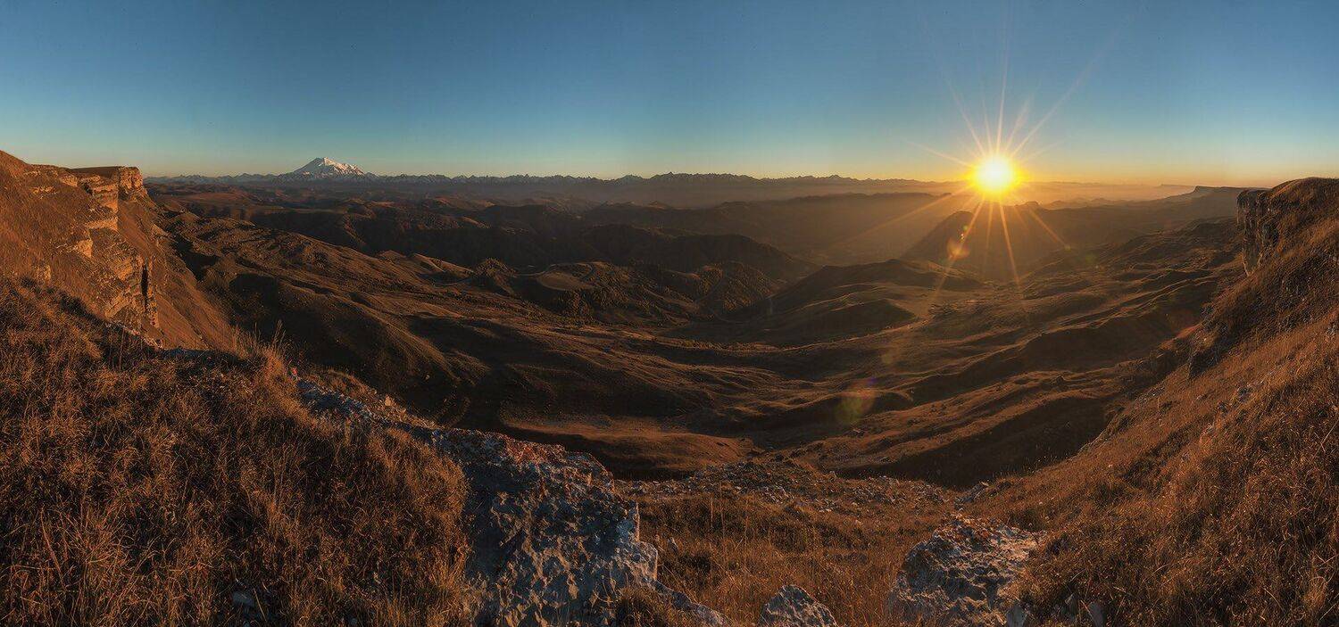 западный, кавказ, перевал, гум, баши, эльбрус, солнце, осень, Николай Мысливцев