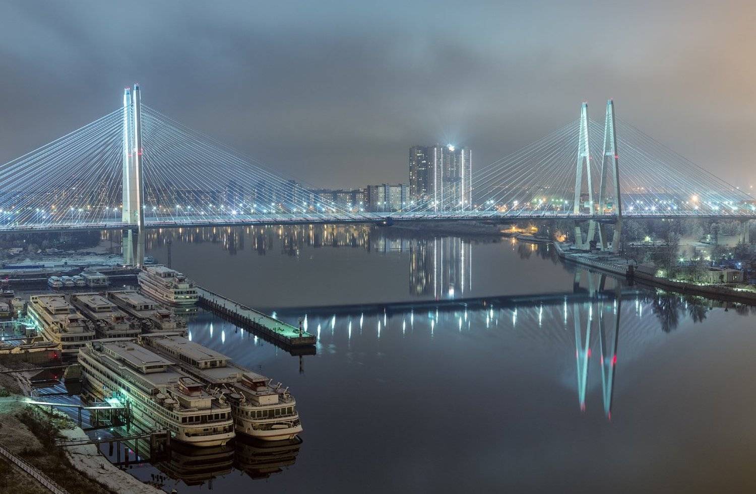 Вантовый мост, Городской пейзаж, Нева, Пейзаж, Питер, Болдычев Алексей
