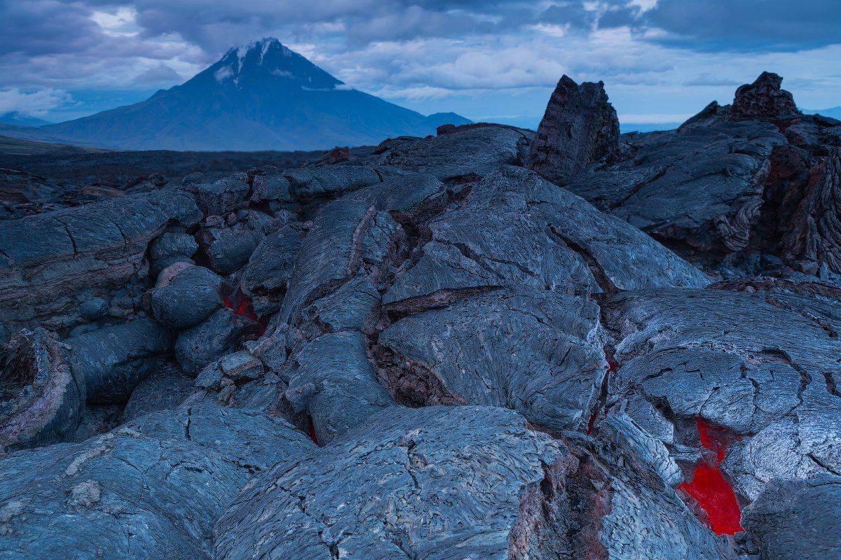 камчатка, извержение, вулкан, закат, лава, россия,, Денис Будьков
