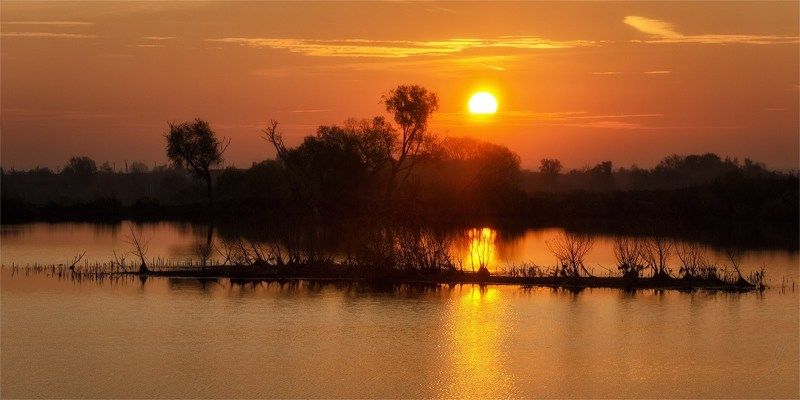 Вода, Рассвет, Солнце, Утро Оранжевый Рассвет фото превью