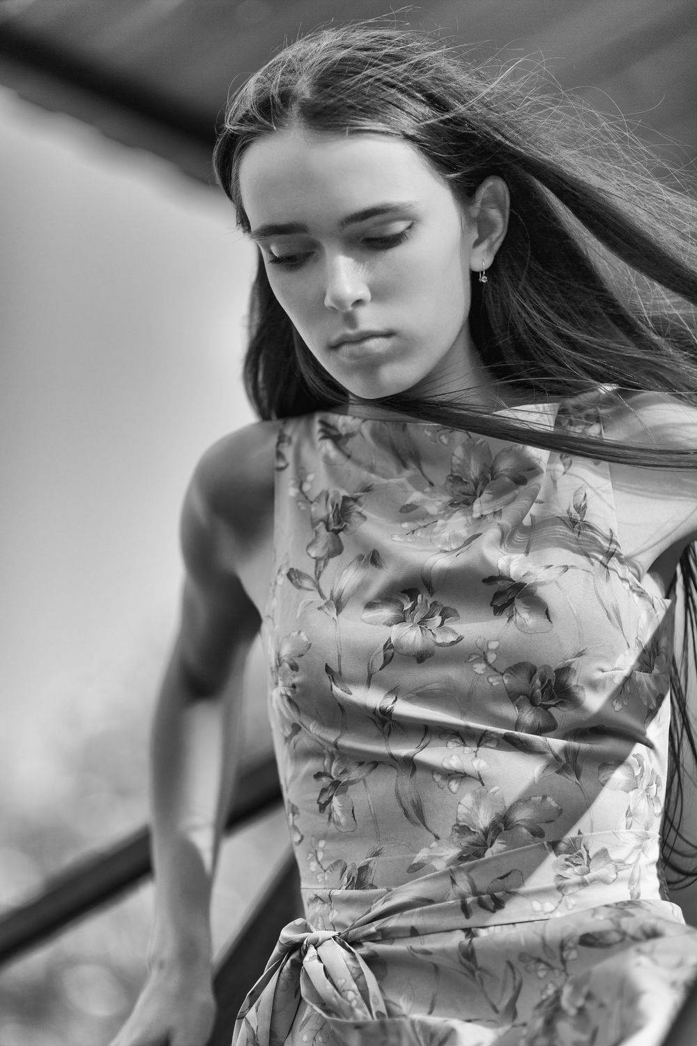 Девушка, лицо, ветер, длинные волосы, портрет, динамика, лето, Оксана Ведмеденко