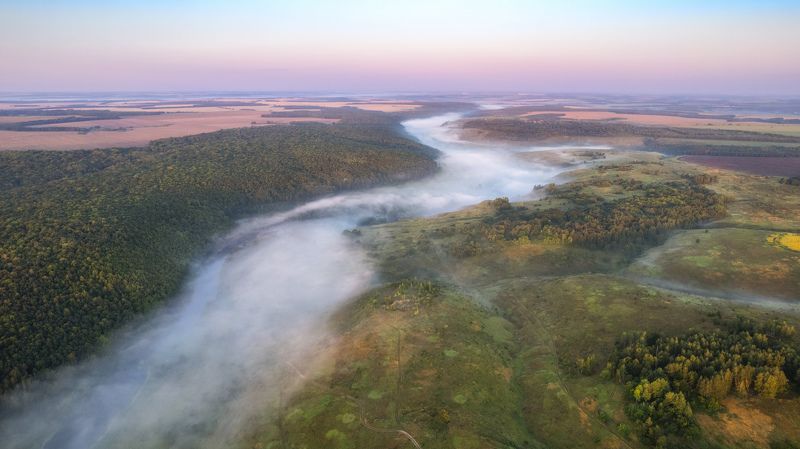 Туманный рассвет на Ведьминых холмах. фото превью