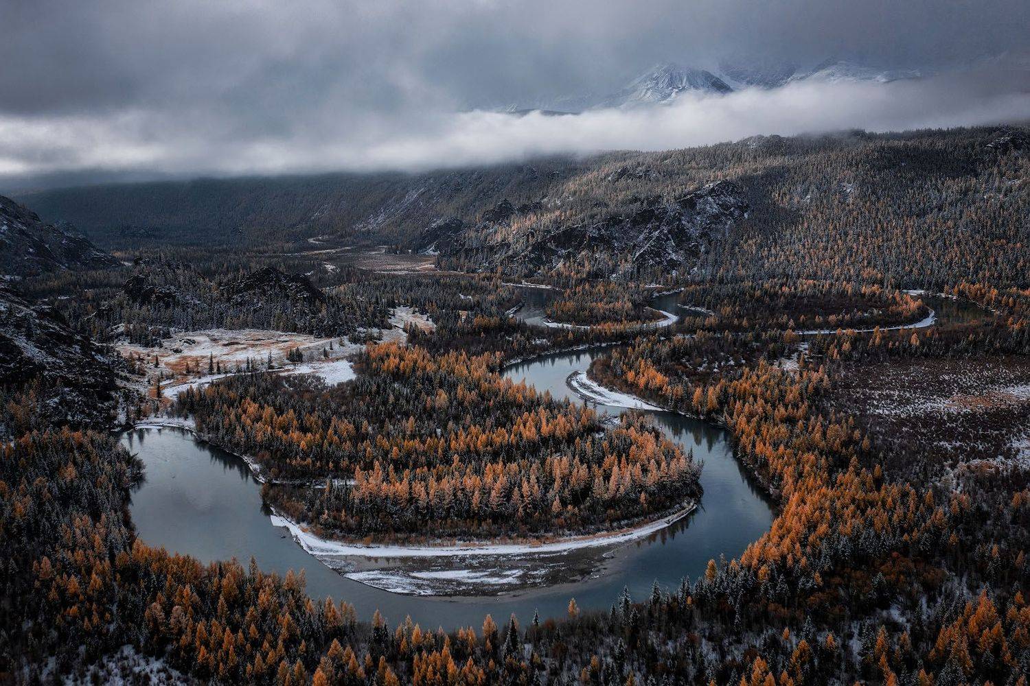altay, autumn, october, cold, topview, aerial, landscape, Алексей Вымятнин