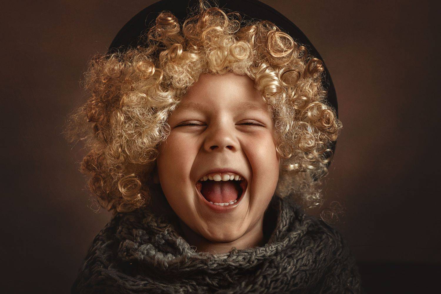 портрет, детский портрет, дети и животные, смех, Елена Чернигина