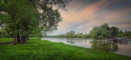 На берегу реки сибирской