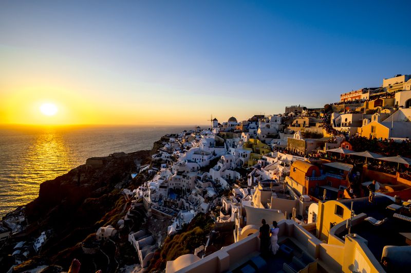 греция, cанторини, остров, средиземноморье, тира, средиземное море, greece, santorini, thira, oia, ia, mediterranean, mediterranean sea. Вечер на Санторини фото превью