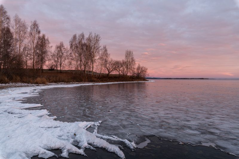 Рассвет на озере Иртяш фото превью