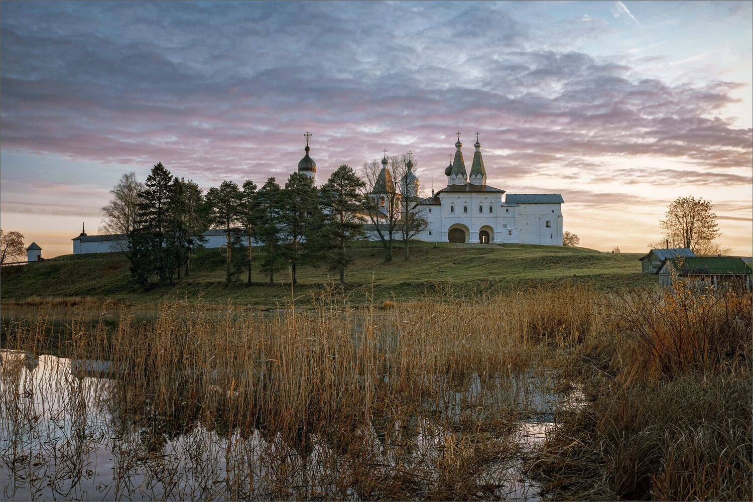 пейзаж, архитектура, монастырь, осень, утро, озеро, свет, цвет, александр никитинский, Никитинский Александр