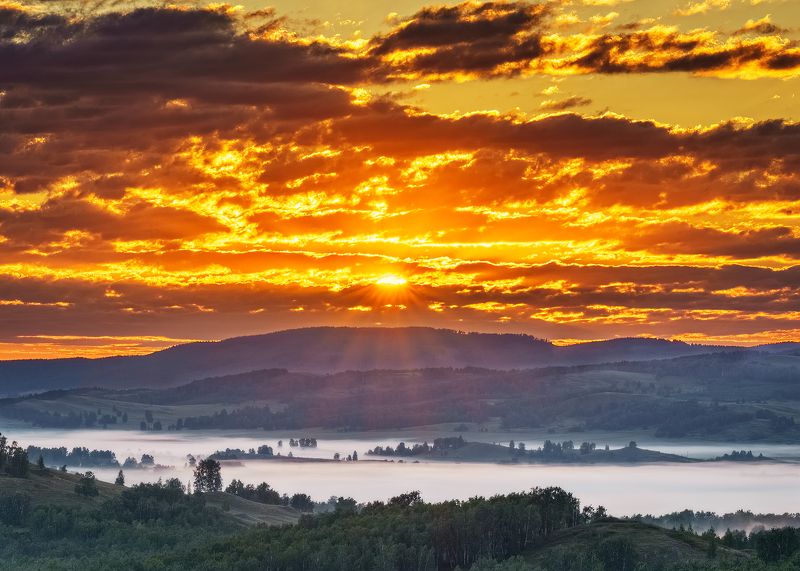 Рассвет, Ворожеич, Южный Урал, Башкирия Красивое начало дня фото превью