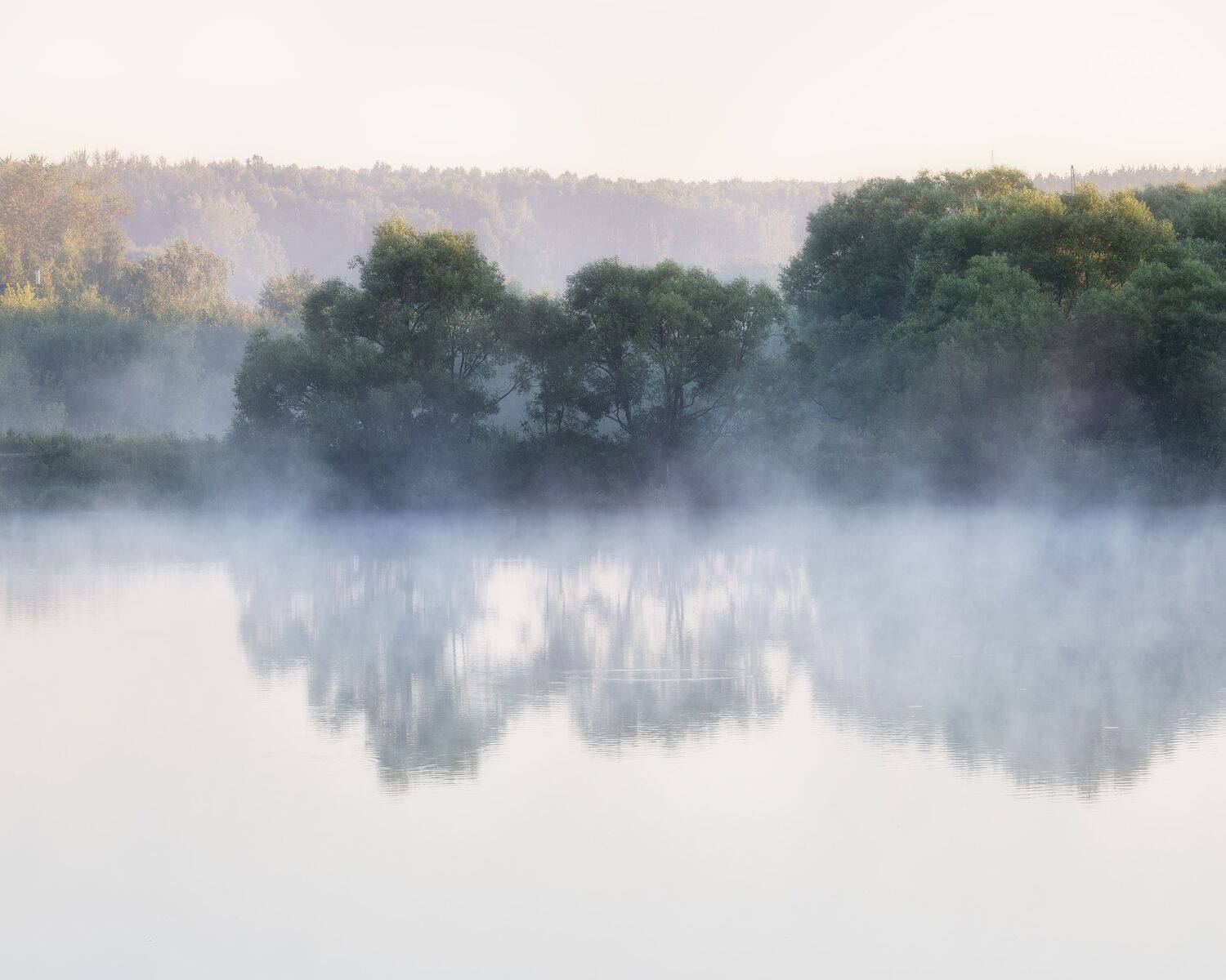 природа, туман, отражения, пейзаж, рассвет, Россия, Мартыненко Дмитрий